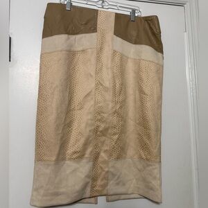 Marc New York Tan & Biege Textured Pencil Skirt